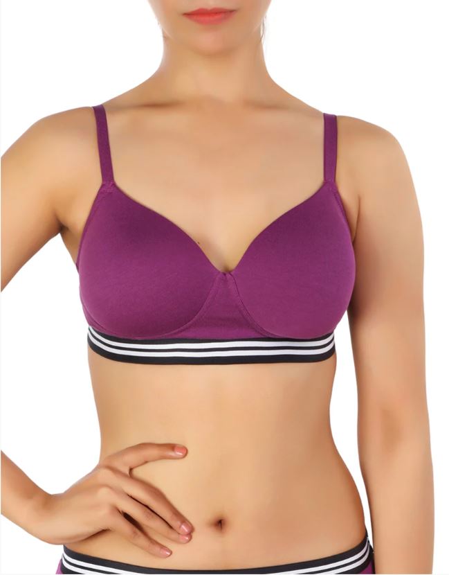 lightly padded wire free bra